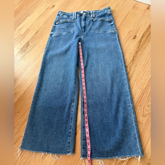 Anthropologie PAIGE Anessa High Rise Wide Leg Crop Jeans Sunnie Distressed 29 - Picture 8 of 13